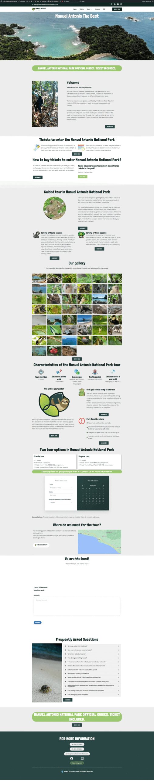Diseño web de Manuel Antonio The Best
