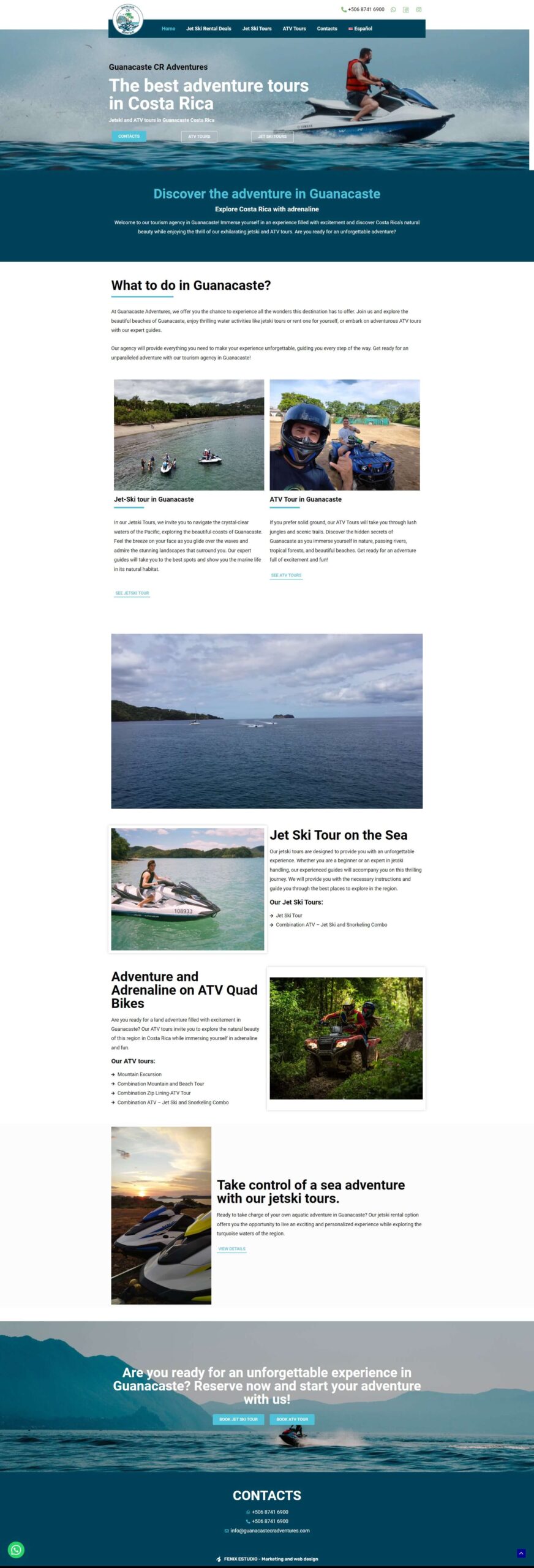 Diseño de sitio web para Guanacaste CR Adventures full