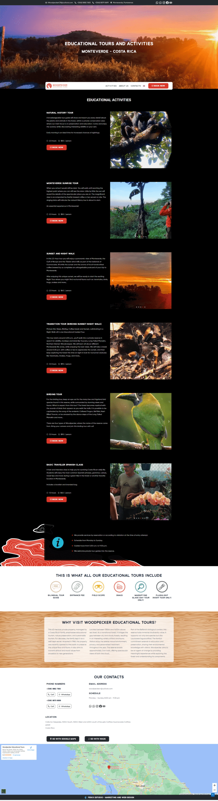 Sitio web para Woodpeckers Educational Tours