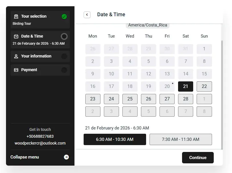 Calendario de reserva online
